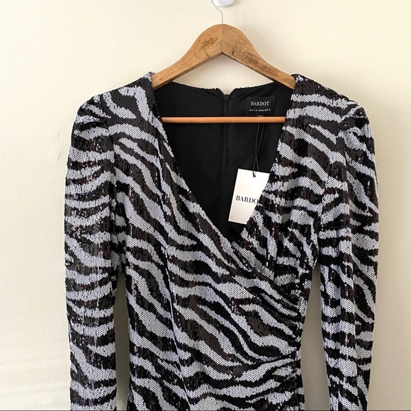 Bardot Zebra Sequin Minidress - Picture 7 of 12